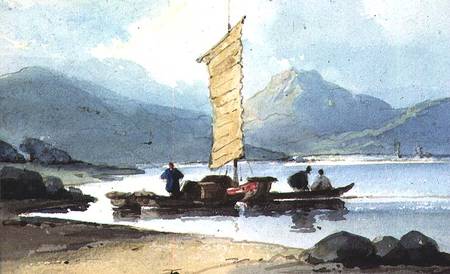 Boat with Yellow Sail, China od George Chinnery