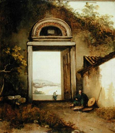 View of Praya Grande, Macao, from a Doorway on Penha Hill od George Chinnery