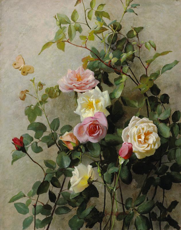 Roses on a Wall od George Cochran Lambdin