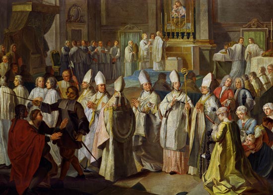 The bishop consecration of the Elector Clemens August by Benedikt XIII. od George Desmarées
