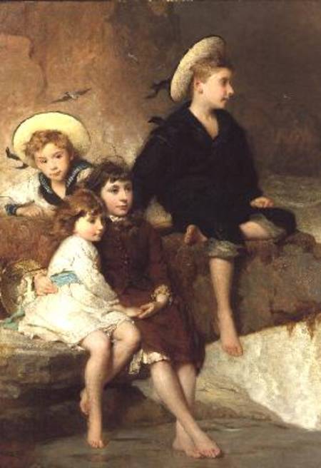 The Children of Sir Hussey Vivian at the Seaside od George Elgar Hicks