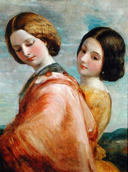 Two Young Women Walking od George Frederick Watts