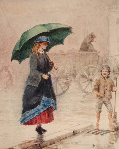 The Green Umbrella od George Goodwin Kilburne