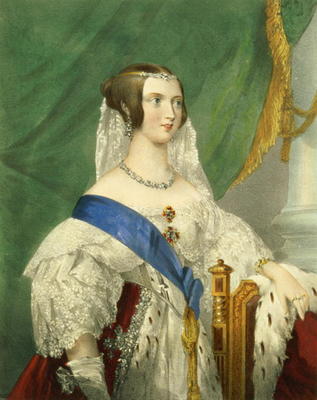 Her Most Gracious Majesty, Queen Victoria (1819-1901) engraved by James Henry Lynch (fl.1815-68) (li od George Howard