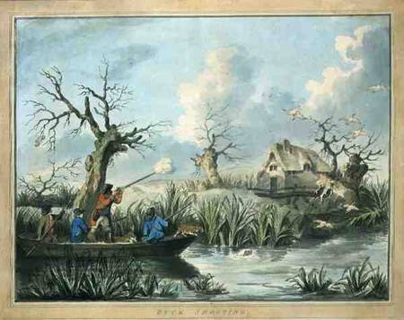 Duck Shooting, etched by Thomas Rowlandson (1756-1827), pub. by J. Harris od George Morland