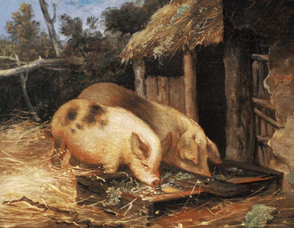 Pigs at a Trough od George Morland