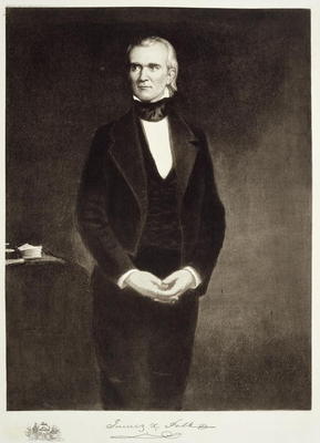 James K. Polk (1795-1849), 11th President of the United States of America, pub. 1901 (photogravure) od George Peter Alexander Healy