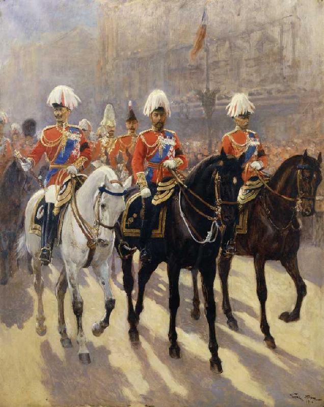 König George V bei einer Prozession od George Scott