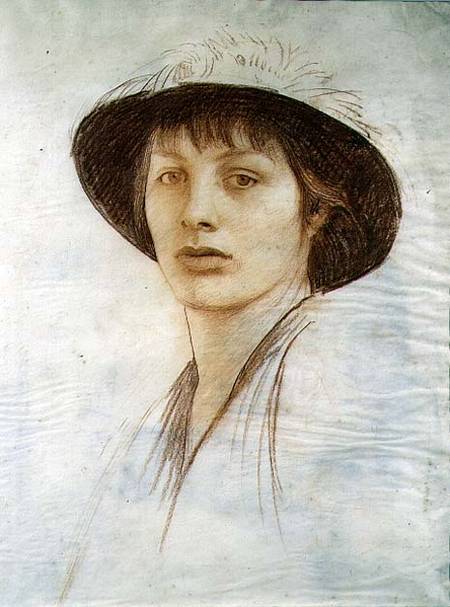 Girl in a Feathered Hat od George Spencer Watson