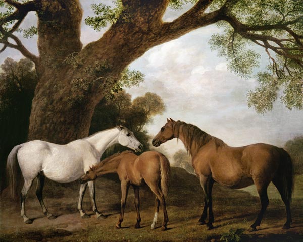 Two Shafto Mares and a Foal od George Stubbs