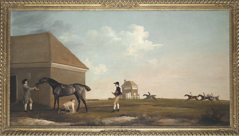 Gimcrack on Newmarket Heath, with a Trainer, a Stable-Lad, and a Jockey od George Stubbs