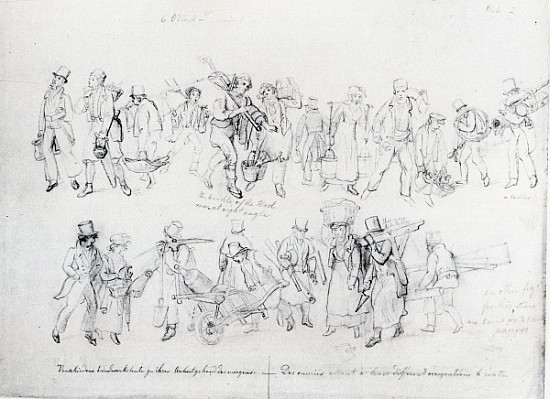 People of Various Occupations on their way to work od George the Elder Scharf