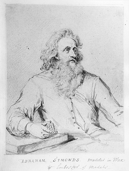 Abraham Symonds, after a portrait Sir Godfrey Kneller (pen & ink and wash on paper) od George Vertue