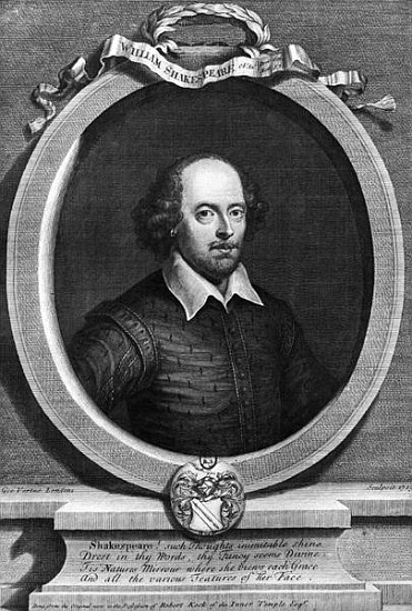 Portrait of William Shakespeare (1564-1616) 1719 od George Vertue