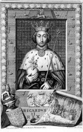 Richard II (1367-1400) King of England 1377-99, after a painting in Westminster Abbey, engraved by t