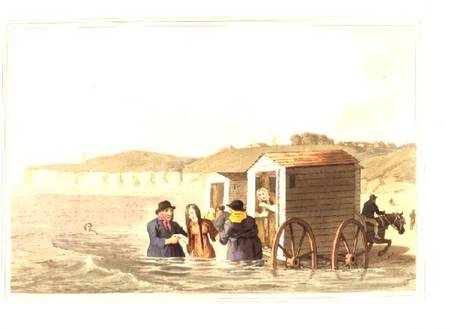 Sea Bathing at Scarborough, from 'Costume of Yorkshire' od George  Walker