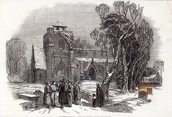 Christmas morning: Going to Church; engraved by W.J. Linton, from ''The Illustrated London News'', 2 od George Haydock Dodgson