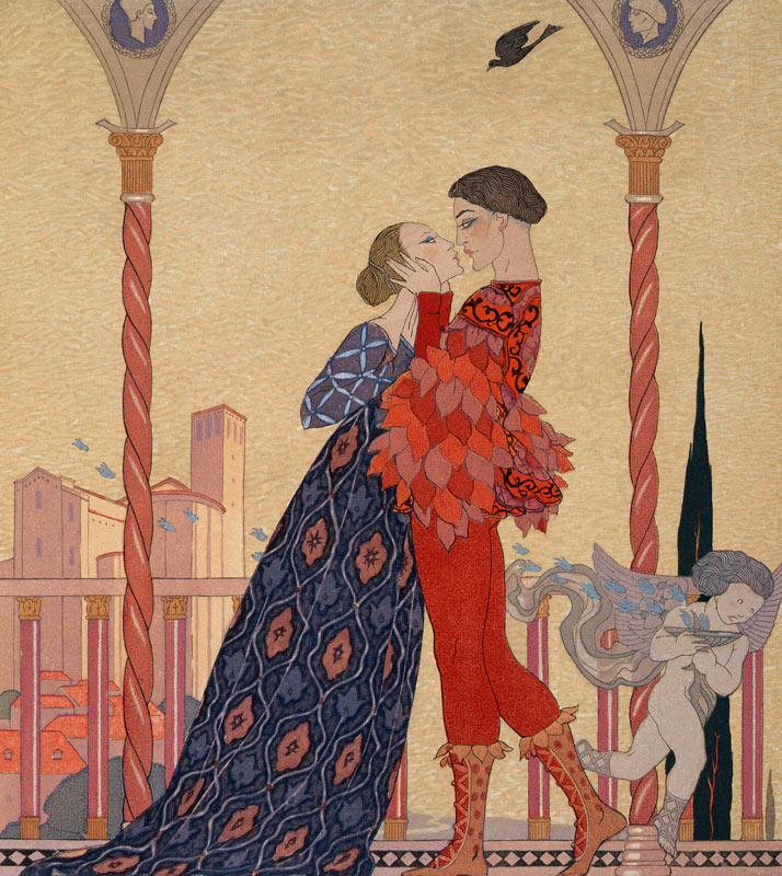 Lovers on a Balcony od Georges Barbier