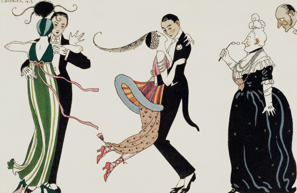 The Madness of the Day, engraved by H. Reidel for the Friends of the Journal des Dames et des Modes, od Georges Barbier