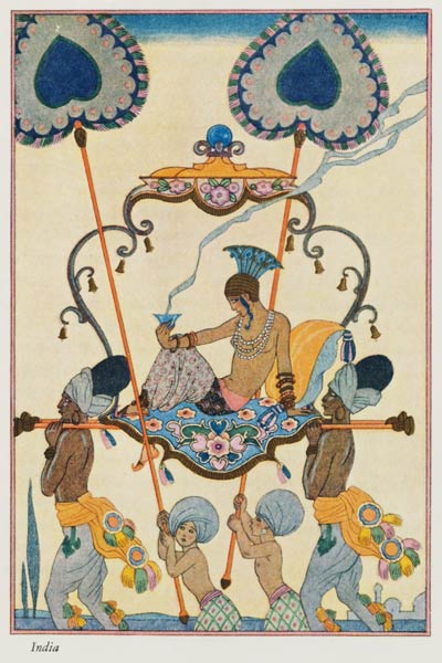 India, from 'The Art of Perfume', pub. 1912 (pochoir print) od Georges Barbier