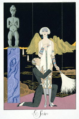 Night, 1925 (pochoir print) od Georges Barbier