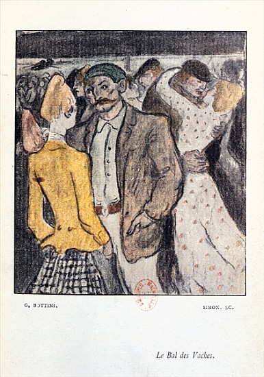 Le Bal de Vaches'', illustration from ''La Maison Philibert'' Jean Lorrain (1855-1906) published by  od Georges Bottini
