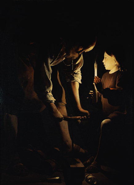 Joseph as a carpenter and the Jesusknabe od Georges de La Tour