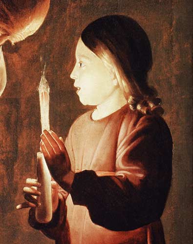 St. Joseph the Carpenter, detail of the Infant Christ od Georges de La Tour
