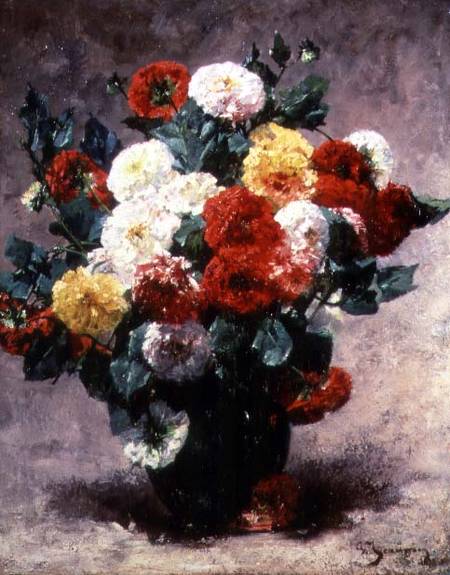 Carnations in a vase od Georges Jeannin