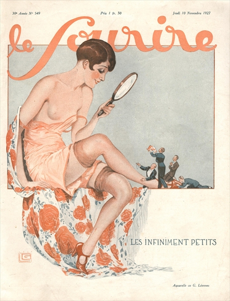 Front cover of ''Le Sourire'', November 1927 (colour litho)  od Georges Leonnec