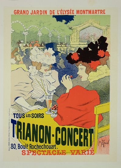 Reproduction of a Poster Advertising the 'Trianon-Concert' od Georges Meunier