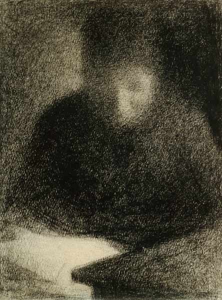 Seurat / Woman reading / Chalk Drawing od Georges Seurat