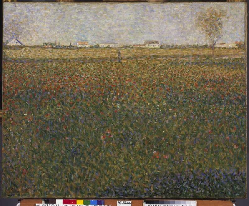 Lucerne field with St. Denis. od Georges Seurat