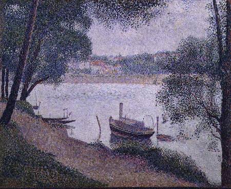 River Landscape with a boat od Georges Seurat