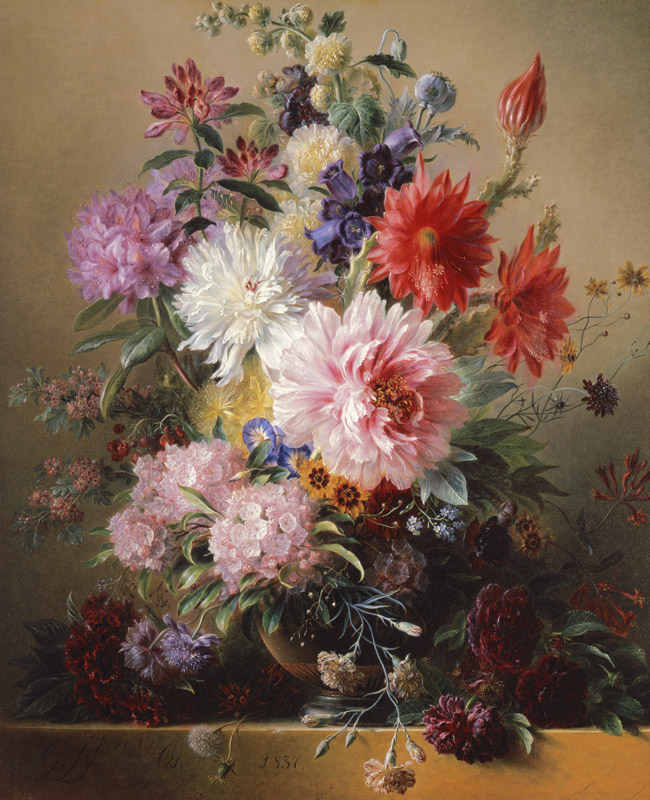 Still life with flowers od Georgius Jacobus Johannes van Os