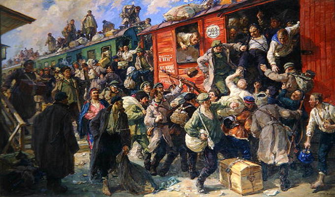 Spontaneous Release of the Tsarist Armed Forces in 1917, 1928 (oil on canvas) od Georgiy Konstantinovich Savitsky