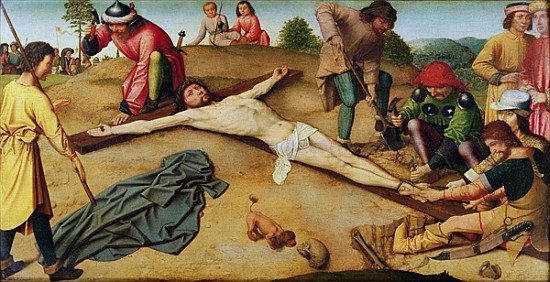 Christ Nailed to the Cross, 1481 (oil on oak) od Gerard David