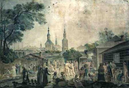A Cure Bath in Moscow od Gerard de la Barthe
