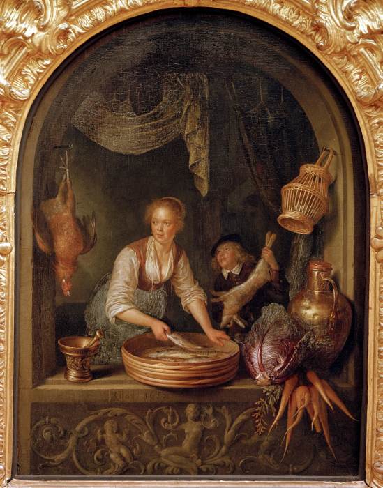 G.Dou / Cook at the window / 1652 od Gerard Dou