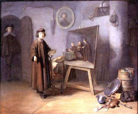A Painter in his Studio (panel) od Gerard Dou