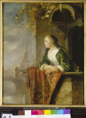 Young woman on a balcony