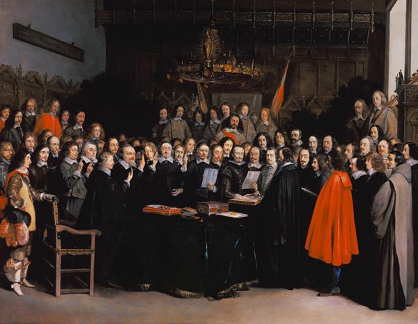 The Swearing of the Oath of Ratification of the Treaty of Munster od Gerard ter Borch or Terborch