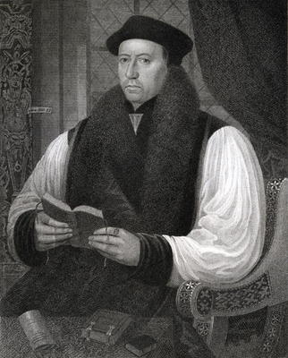 Portrait of Thomas Cranmer (1489-1556) from 'Lodge's British Portraits', 1823 (litho) od Gerlach Flicke