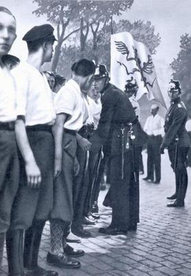 SA members are searched by Prussian Police in Berlin, from 'Deutsche Gedenkhalle: Das Neue Deutschla