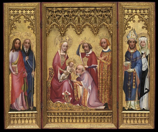 Adoration of the Magi, St. Severus and St. Walburga, St. James and St. Philip od German School