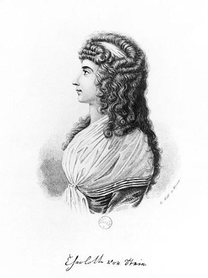 Charlotte von Stein, born von Schardt, late 18th century-early 19th century; engraved by G. Wolf od German School