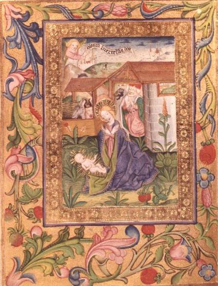Codex Ser Nov 2599 f. 39v The Birth of Christ od German School