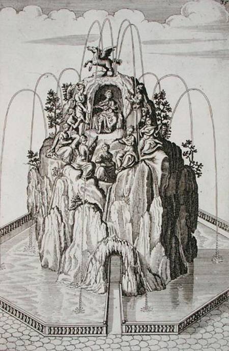 Fountain design, from 'Architectura Curiosa Nova', by Georg Andreas Bockler (1617-85) od German School