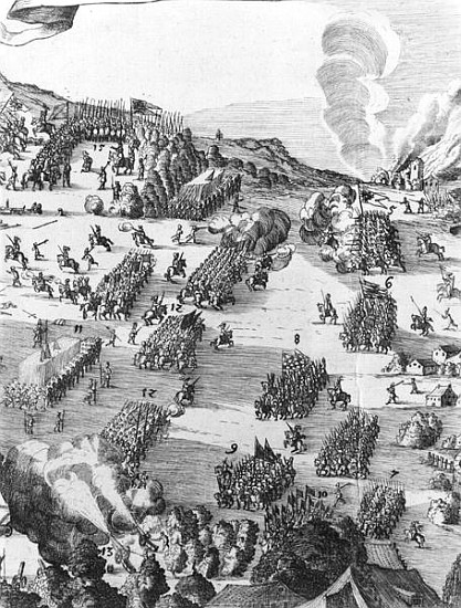 General view of the battle of Muhlberg, detail, 24th April 1547  (see also 217805) od German School