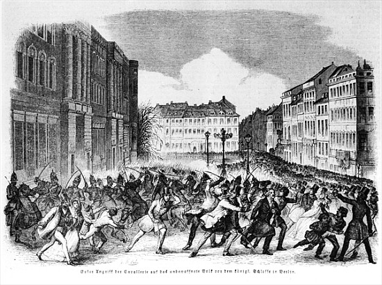 Insurrection in Berlin in April 1848, illustration from ''Illustrierte Zeitung'' od German School